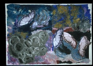 Flotation - 35x47 - Handpainted Paper Collage