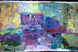 Lavande á Seillans - 35x57 - Painted Paper Collage